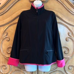 Barrage black & pink fleece jacket